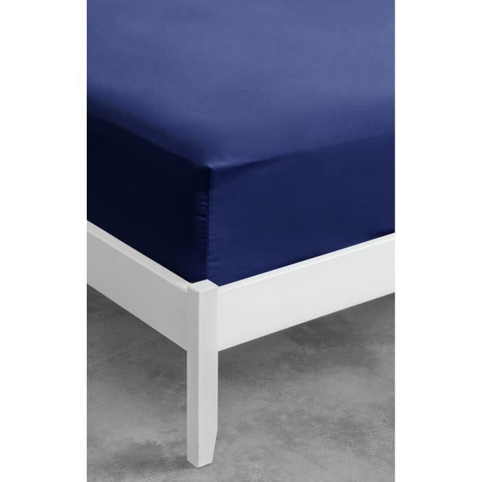 ViscoSoft - Drap Housse 160x200 x30cm Microfibre Bleu Nuit - Drap Grand Bonnet 30 cm - Tissu Doux - Drap Housse Matelas 160x200