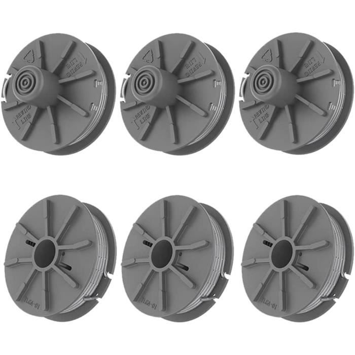 Lot De 6 Têtes Débroussailleuse Double Fil 2.4mm - Pointe Automatique - Filetage M10 - Compatible Nemaxx