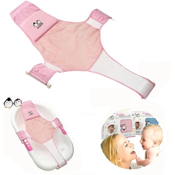 Siège De Bain Pour Bébé Avec Ceinture De Sécurité - Coussin Confortable 0-18 Mois Rose