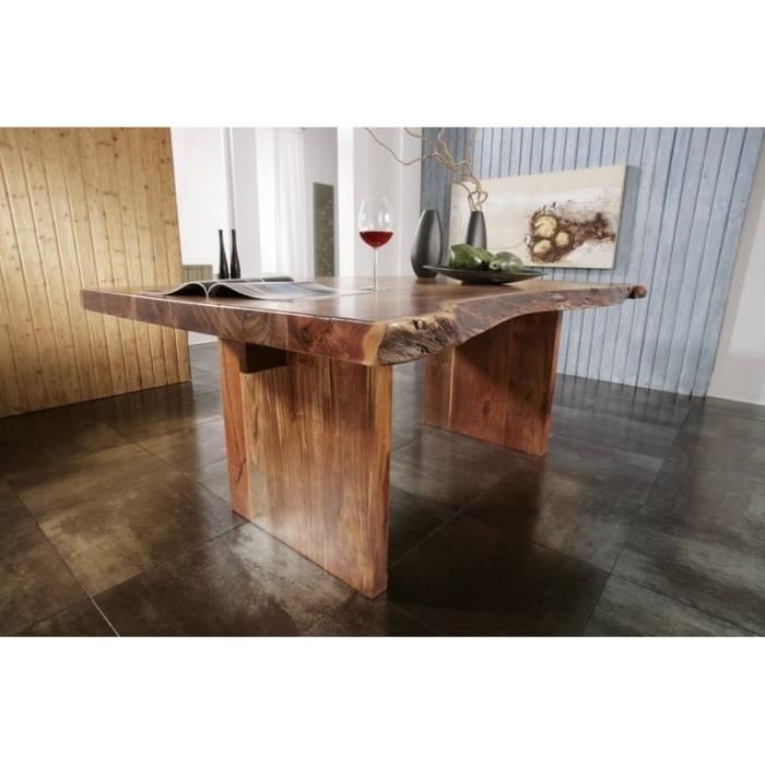 Table à manger 150x100cm - Bois massif dacacia laqué (Noisette) - Design Naturel - FREEFORM #112 Table à manger 150x100cm - Bois massif dacacia laqué (Noisette) - Design Naturel - FREEFORM #112