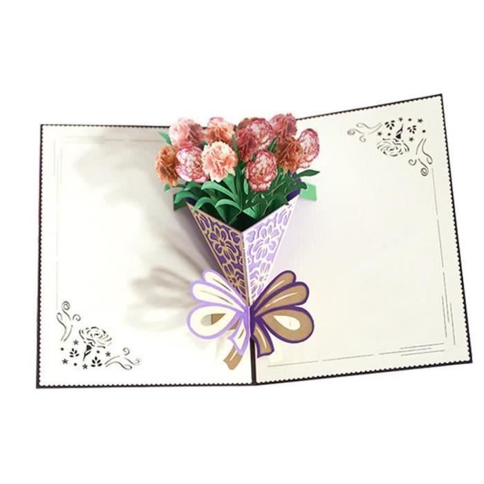 Fete Des Meres Carte De Voeux 3d Pop Up Bouquet De Fleur Carte Carte D Appreciation Des Cadeaux Pour La Fete Des Meres Cdiscount Beaux Arts Et Loisirs Creatifs