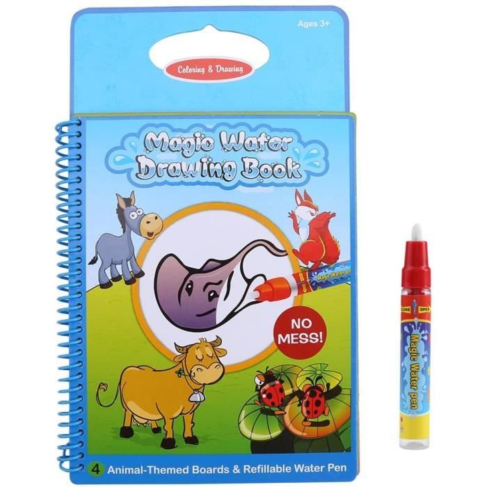 Livre De Coloriage Magique à L’eau - Stylo Inclus, Dessins Disparaissent, Jouet Enfant 3 Ans+