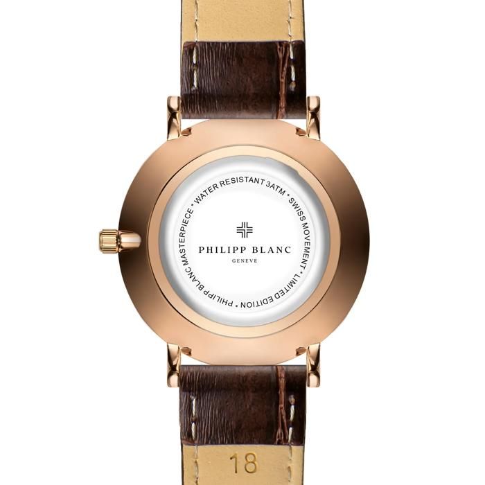 Montre cuir Philipp Blanc Lausanne - brown - 36 mm