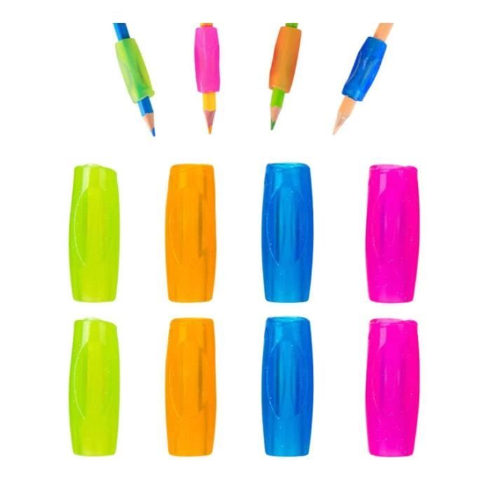 Guide Doigts Ecriture Pencil Grips pour Enfant Aide Ergonomique à l’écriture pour Les droitiers et Les gauchers (8 Pcs)