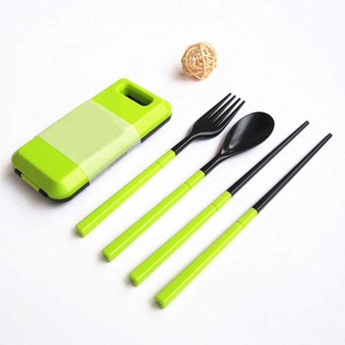 Set De Couverts Pliants Camping - 2 Pièces Inox - Fourchette Et Cuillère - Léger Et Portable
