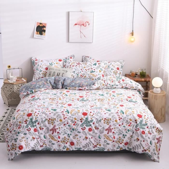 Housse de couette - Plaid en forme de cœur - Type Floral - King 4pcs