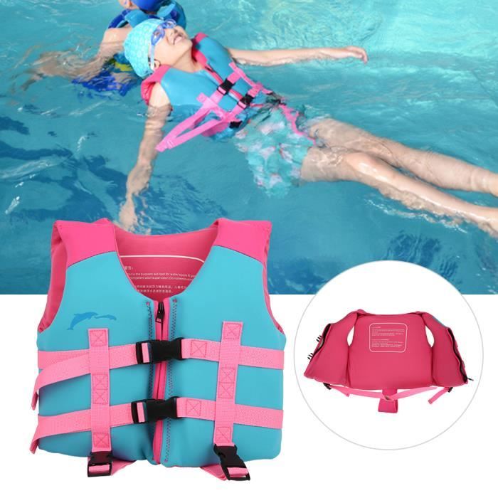 ARAMOX Gilet de sauvetage pour fille d'été Veste de gilet de sauvetage en néoprène de sécurité pour enfants d'été fille