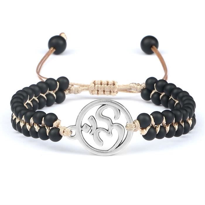 Bracelet Perles En Agate Noire Mate - Fait Main, Taille Sur Mesure