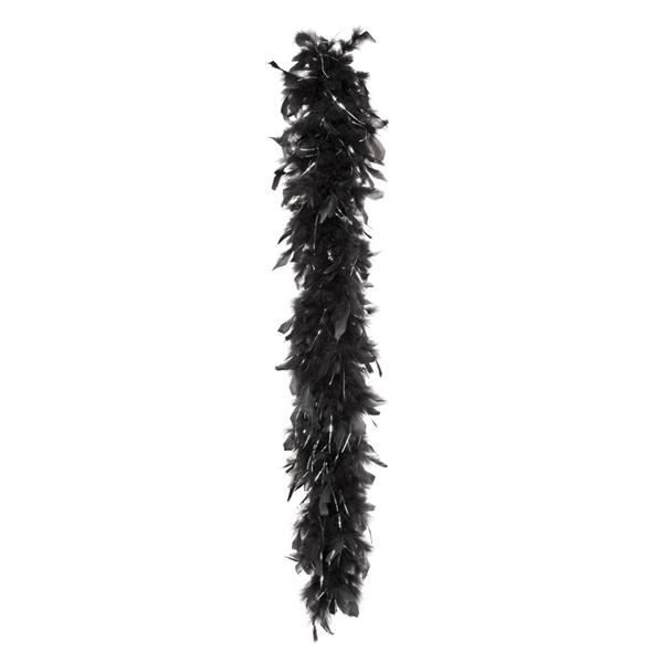 Boa En Plumes Steampunk - Accessoire Déguisement Noir/Argenté - Pour Carnival, Fêtes Et Cosplay