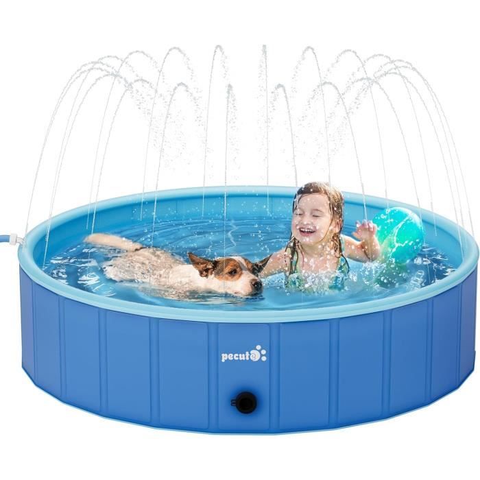 Peradix Tapis Enfant de Jet d'eau 170CM PVC Tapis de Pulvérisation D'éclaboussure d'eau Piscine de Jeux Natte et avec Jet Fontaine pour Enfant,Splash Sprinkle Play Pad Mat Garçons et Filles (Jaune