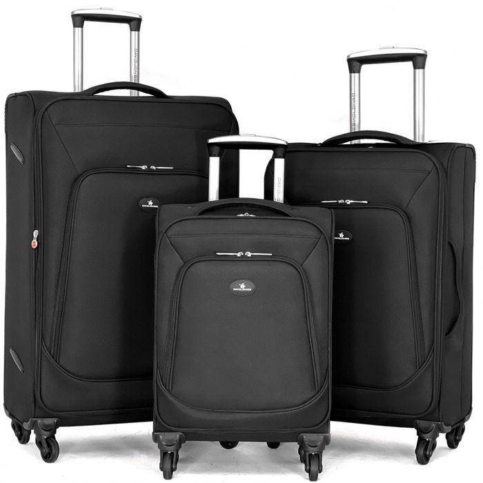 David Jones Set 3 Valises Souples Taille Extensible 4 Roues