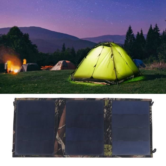 Drfeify Panneau solaire portable 5W 5V Sac Pliable de Panneau Solaire
