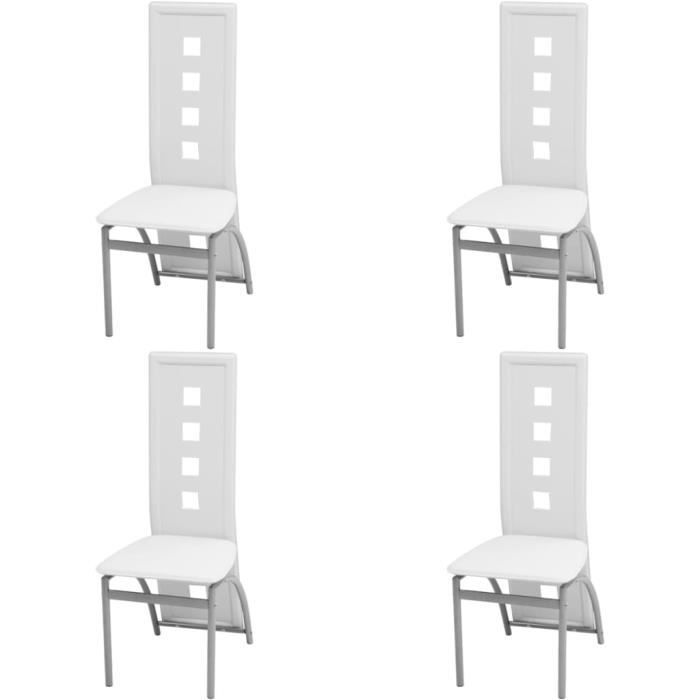famirosa chaises de salle à manger 4 pcs blanc similicuir-647