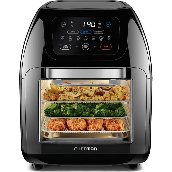 Chefman Multifunctional Digital Air Fryer RotisserieDehydratorConvection Oven17 Touch Screen Presets FryRoastDehydrateBake