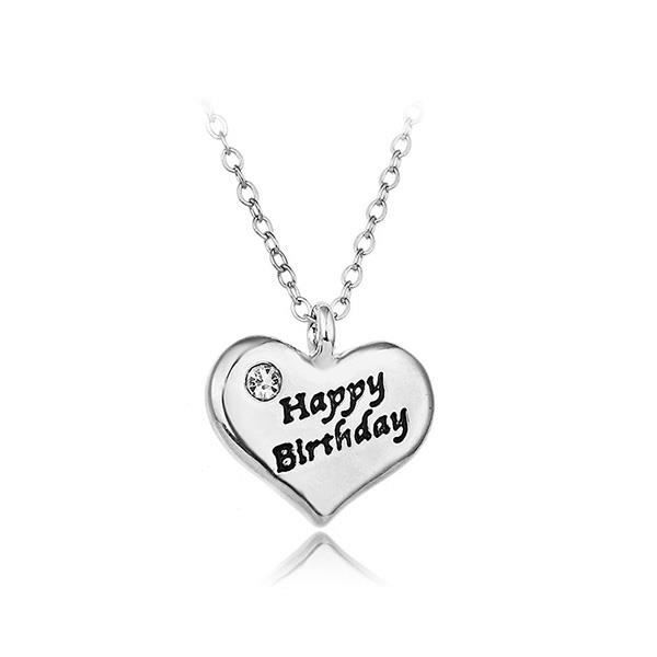 Glamorousky Pendentifs Coeur Simple Joyeux Anniversaire Avec Cristal Autrichien Et Collier Achat Vente Sautoir Et Collier Glamorousky Elegant Pendentif Femme Adulte Prolongation Soldes