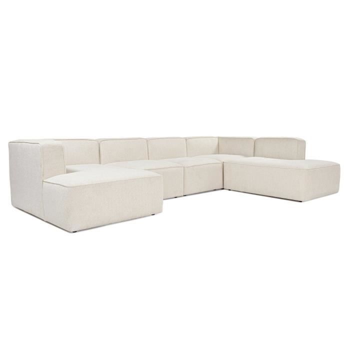 Canapé d'angle Blanc Tissu Luxe Contemporain