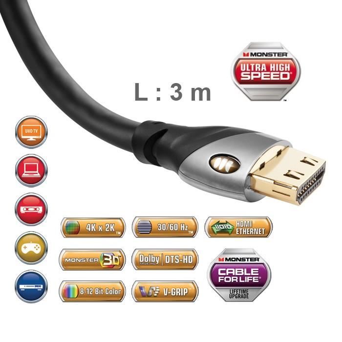 Câble HDMI Monster Platinium 3 m
