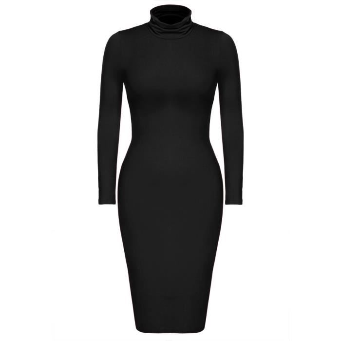 robe col roulé moulante