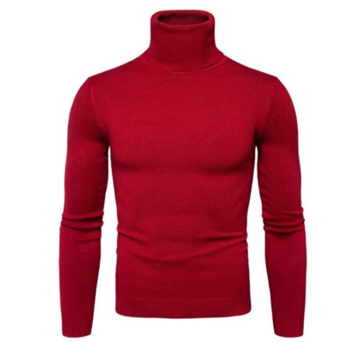 Pull Homme Laine Et Coton – Col Roulé, Manches Longues, Noir | Hiver Chaud, Confortable, Lavable Machine, Coupe Ajustée