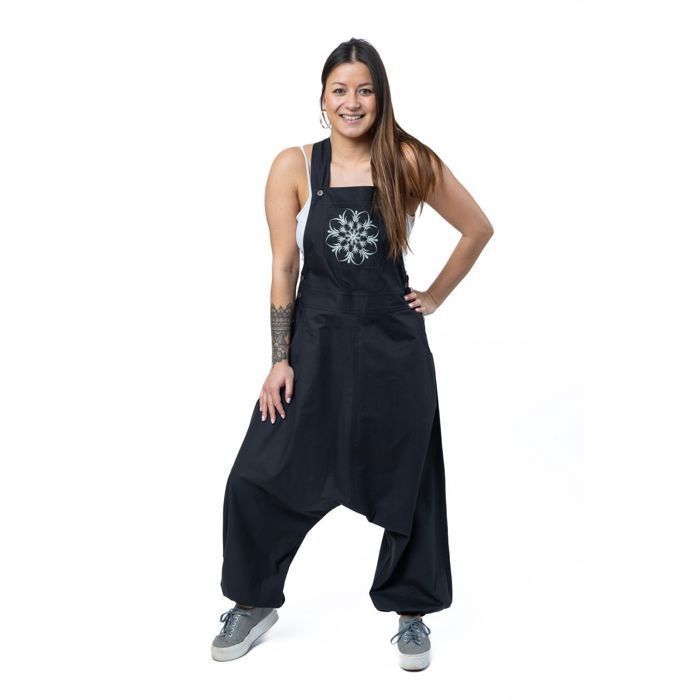 Sarouel Donna 2 In 1 FANTAZIA Ethnic Print Naleh – 100% Cotone Leggero Nepal, Taglia Unica 34-50, Blu Stampa