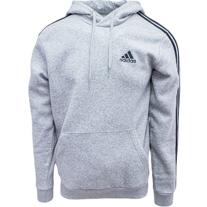 Adidas Sweat à Capuche pour Homme Essentials 3-Stripes Gris GK9084