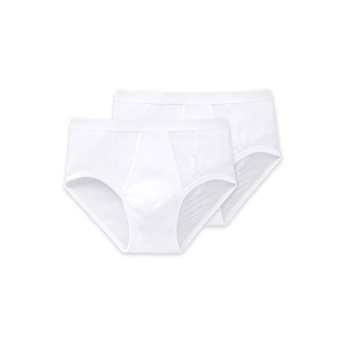 Slip homme SCHIESSER Blanc Confortable et résistant Lot de 2