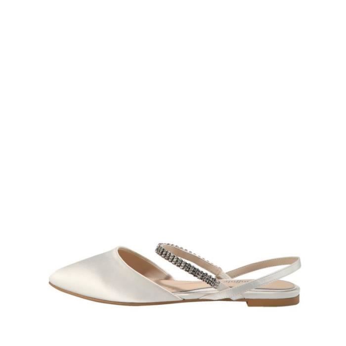 Buffalo Ballerines femme - BUFFALO - Emilia - satin ivoire - strass - confortables