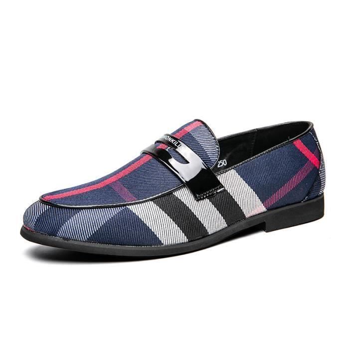Derby Vintage En Cuir Bleu Marine Made In France - Taille 41/41.5 - Très Bon état - Style Marin
