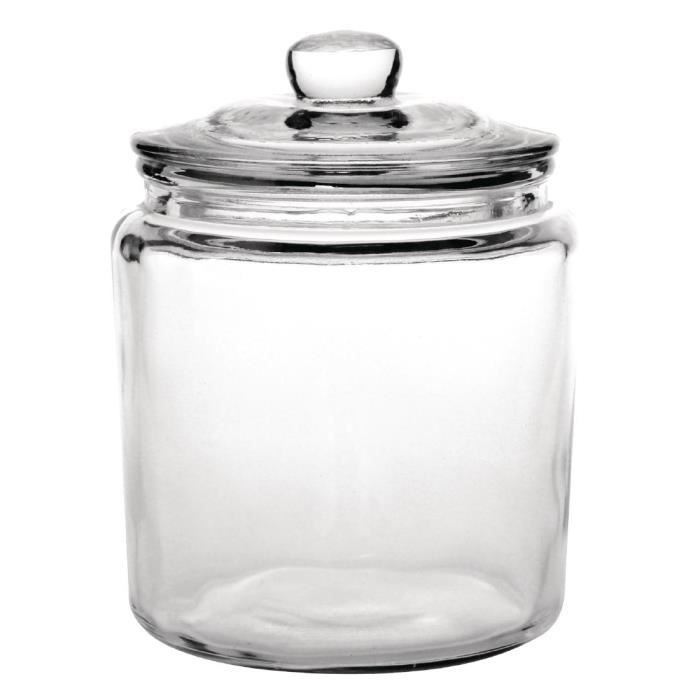 Bocal à biscuits en verre - OLYMPIA - Biscotti - 3 8 L - Verre transparent - Couvercle en verre - Poignée moulée
