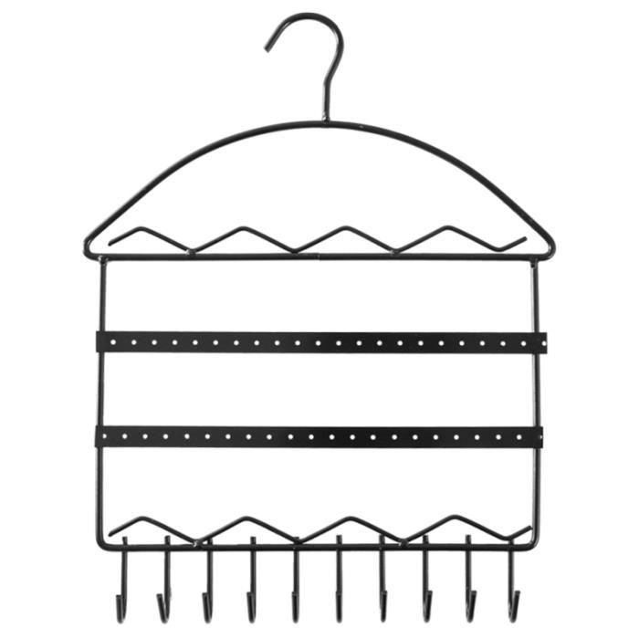 Organisateur Mural Pour Bijoux - Porte-colliers à Crochets Double Couche - Pratique à Coller Sur Mur Ou Armoire - Pour Rangement Et Décoration