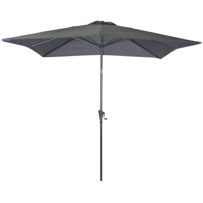 Parasol carré - 250 x 250 cm - Aluminium - Toile grise