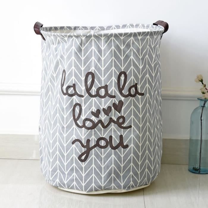 Panier à Linge Sale Pliable 2 Compartiments - Tissu Coton/lin Imperméable, 26x50x55 Cm