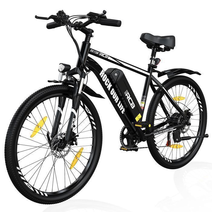 RCB Vélo Électrique 26 Pouces E-Bike Urbain Adulte,Moteur 250W,Batterie 36V/12Ah,7 Vitesses,Pédalage Assisté,Autonomie 35-90km Bleu