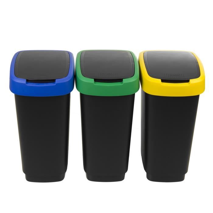 Ensemble de poubelles de tri Rotho Twist 3x25L