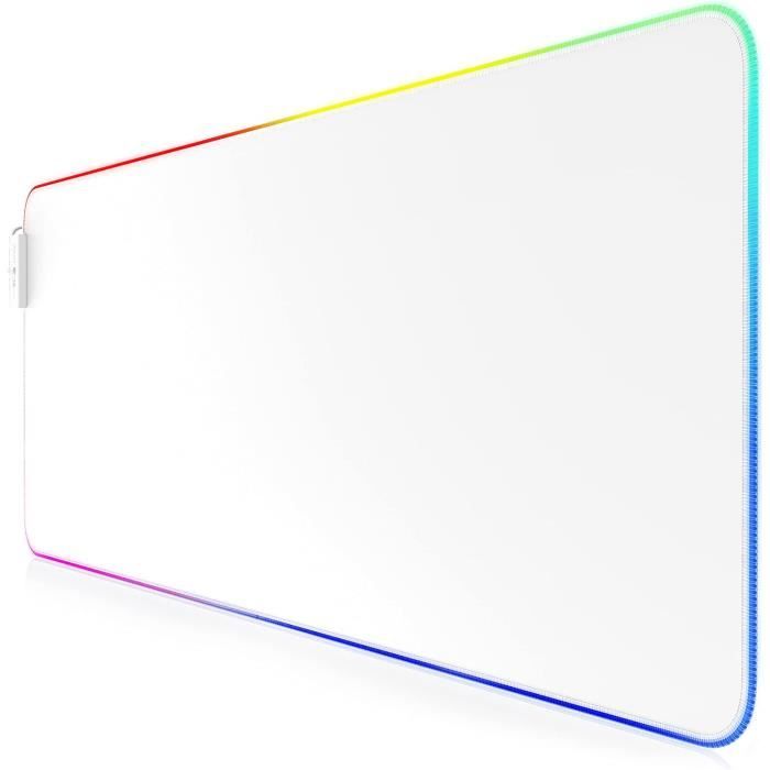 UCMDA Tapis De Souris Gamer RGB XXL 80x30cm – 14 Modes LED – Surface Antidérapante – Rétroéclairage USB – Cadeau Geek & Bureau Mouse Pad LED 80x30