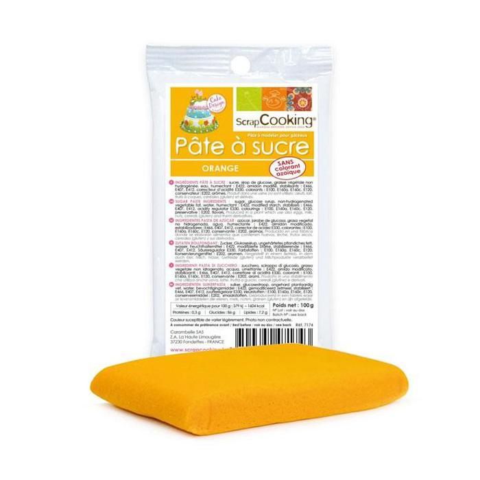 Pâte à sucre orange (vanille) - qualité pro. 