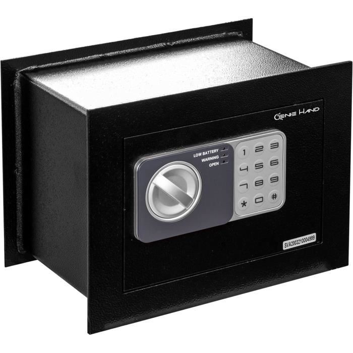 Mini coffre-fort pour arme de poing, armoire pour pistolet à empreintes digitales, support mural pour arme de poing en acier, avec serrure à combinaison et 2 clés de rechange
