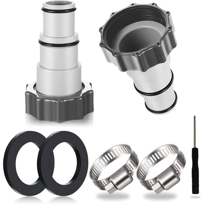 Kit De 4 Adaptateurs Pour Tuyau D'aspirateur - Compatible 1-1/4" Et 1-1/2" - Noir