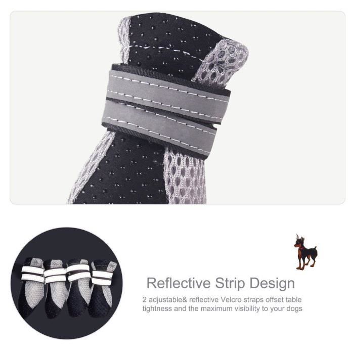 Meilleurs prix pour réfléchissante Bottes Chien Chaussure de Chien Respirantes protection pattes guêtres Pour Petit Chien Chausson animaux 3.5*3cm