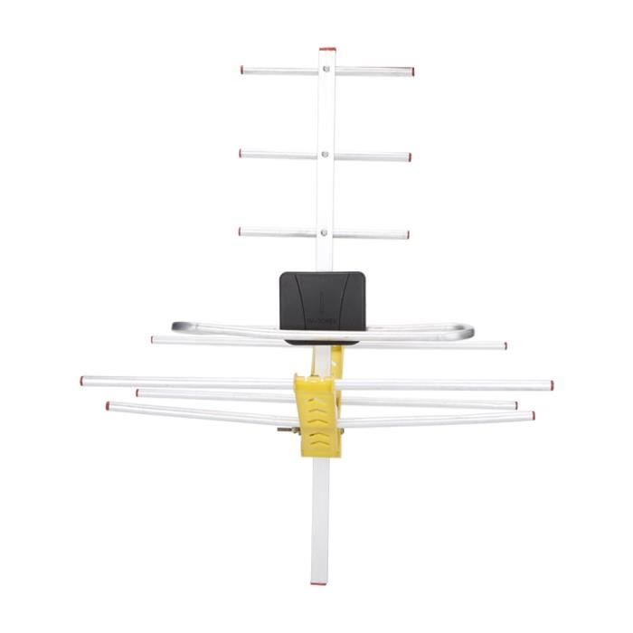 Antenne TV Intérieure Numérique Mini - Portée 80 Km, Support 1080p, Câble 3 M, Métal