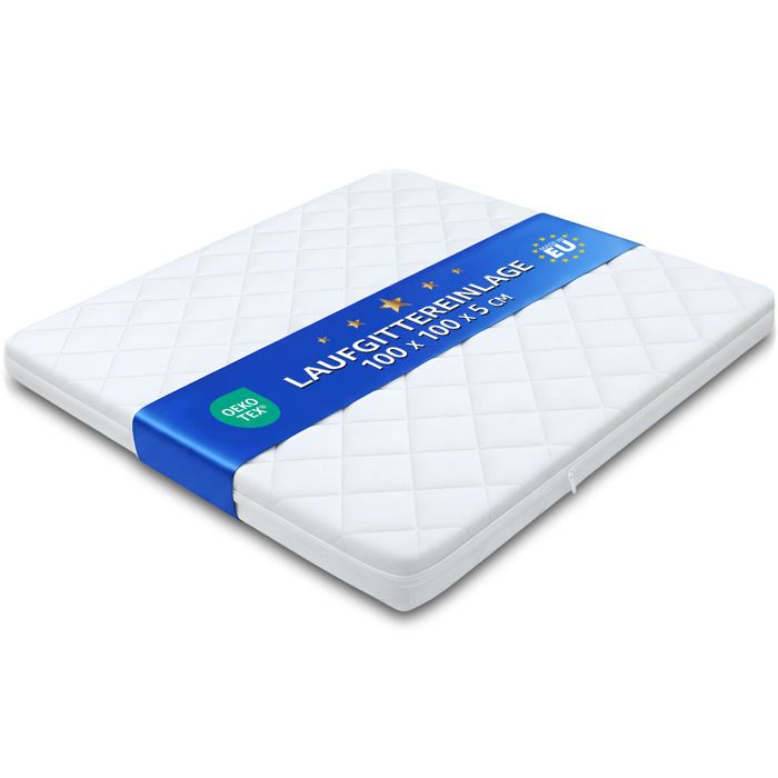 Matelas de parc enfant carré 100x100 cm - tapis de parcs de jeu pour bebe cododo ou sol doux en mousse avec respirante housse