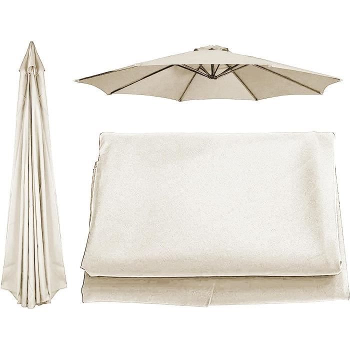 Toile De Remplacement Pour Parasol Double 4,6m – Tissu Polyester Imperméable Beige, Compatible Parasols 12 Baleines - 11