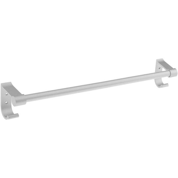Porte-serviettes 2 Barres Sans Perçage - Support Mural Acier Inoxydable 33 Cm, Noir, Pour Salle De Bain, Cuisine