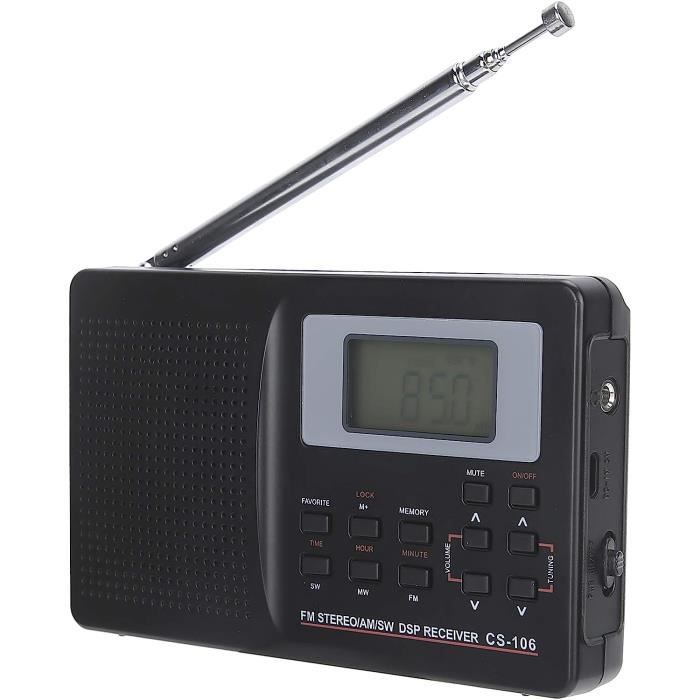 Radio Portable, Radio Pleine Bande Mini Récepteur Fm-Am-Sw-Mw-Lw-Tv Radios  Compactes Am Fm, Radio De Poche Portable À Piles[H1758] - Cdiscount TV Son  Photo