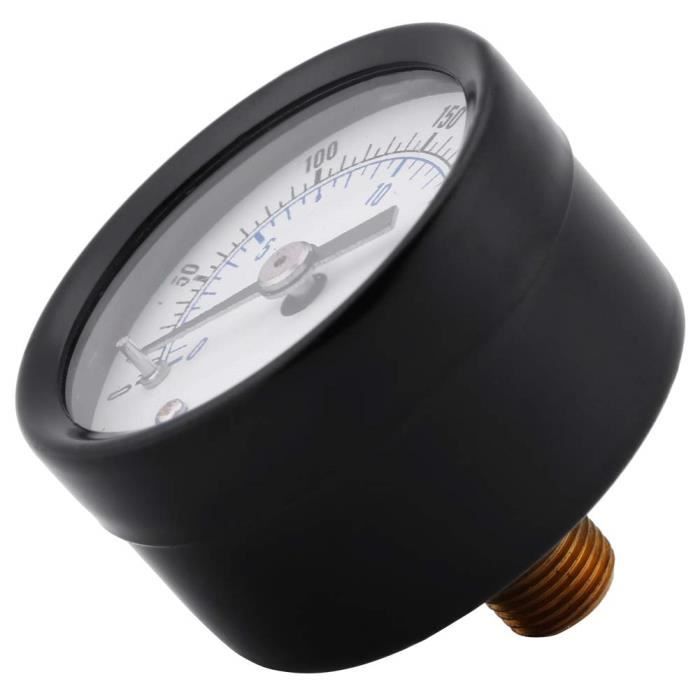 Manomètre 1/8 NPT Mini Manomètre Pression Carburant Air Eau 0-160 PSI / 0-10 Bar