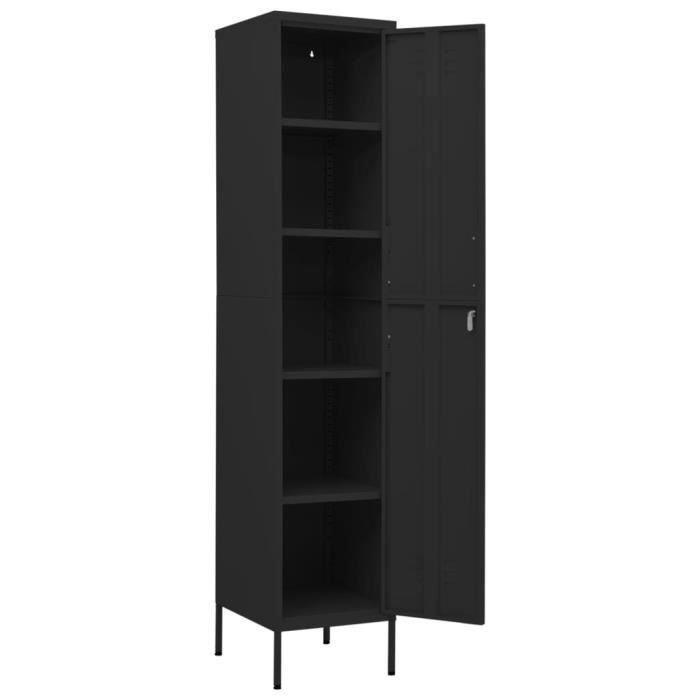 Armoire à casiers - VIDAXL - Noir - 35x46x180 cm - Acier