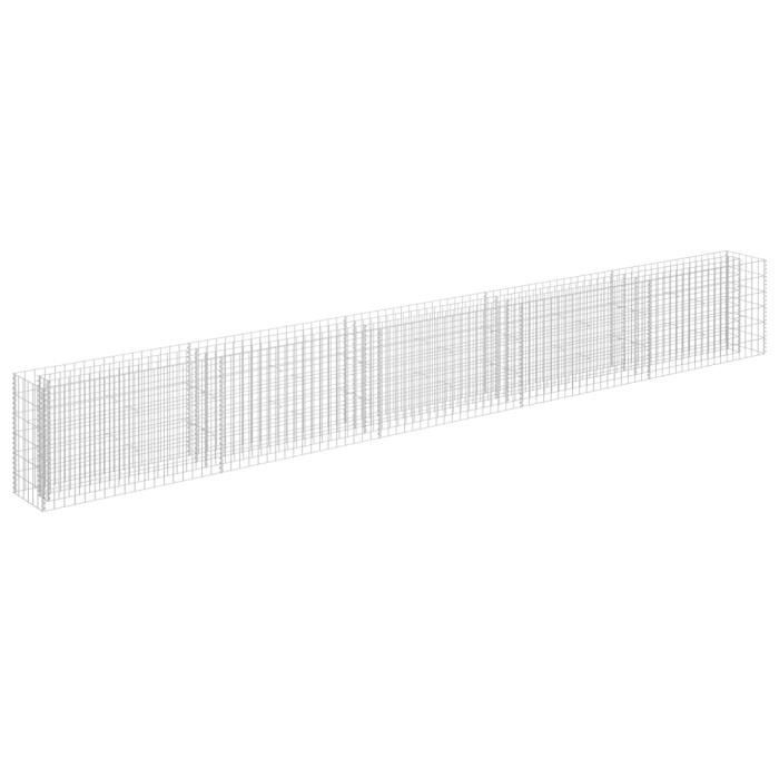 vidaXL Lit surélevé à gabion Acier galvanisé 450x30x60 cm - vue 2