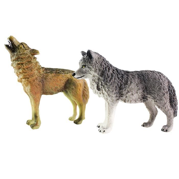 2 Pcs Loup Figurine Animal Sauvage Realiste Enfants Jouet Simulation Modele Decoration Figurine Miniature Personnage Miniature Cdiscount Jeux Jouets