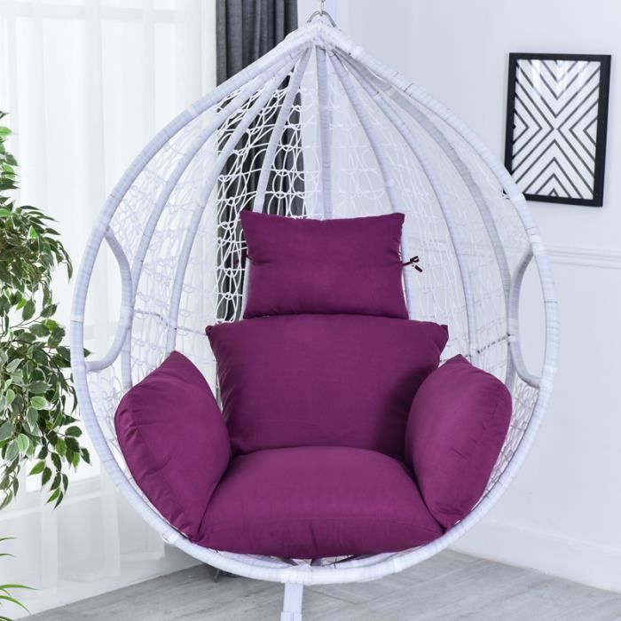 Coussins Rembourrés pour Chaise Hamac Suspendue – Siège Confortable pour Patio/Jardin Garnissage en Polyester Coloris Voilet