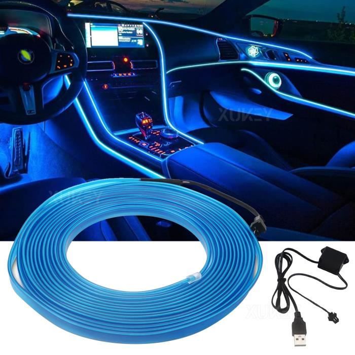 Personnalisation Décoration véhicule - 5m LED Bande bleu - Pour Console  centrale de voiture intérieure tableau de bord USB - Cdiscount Auto